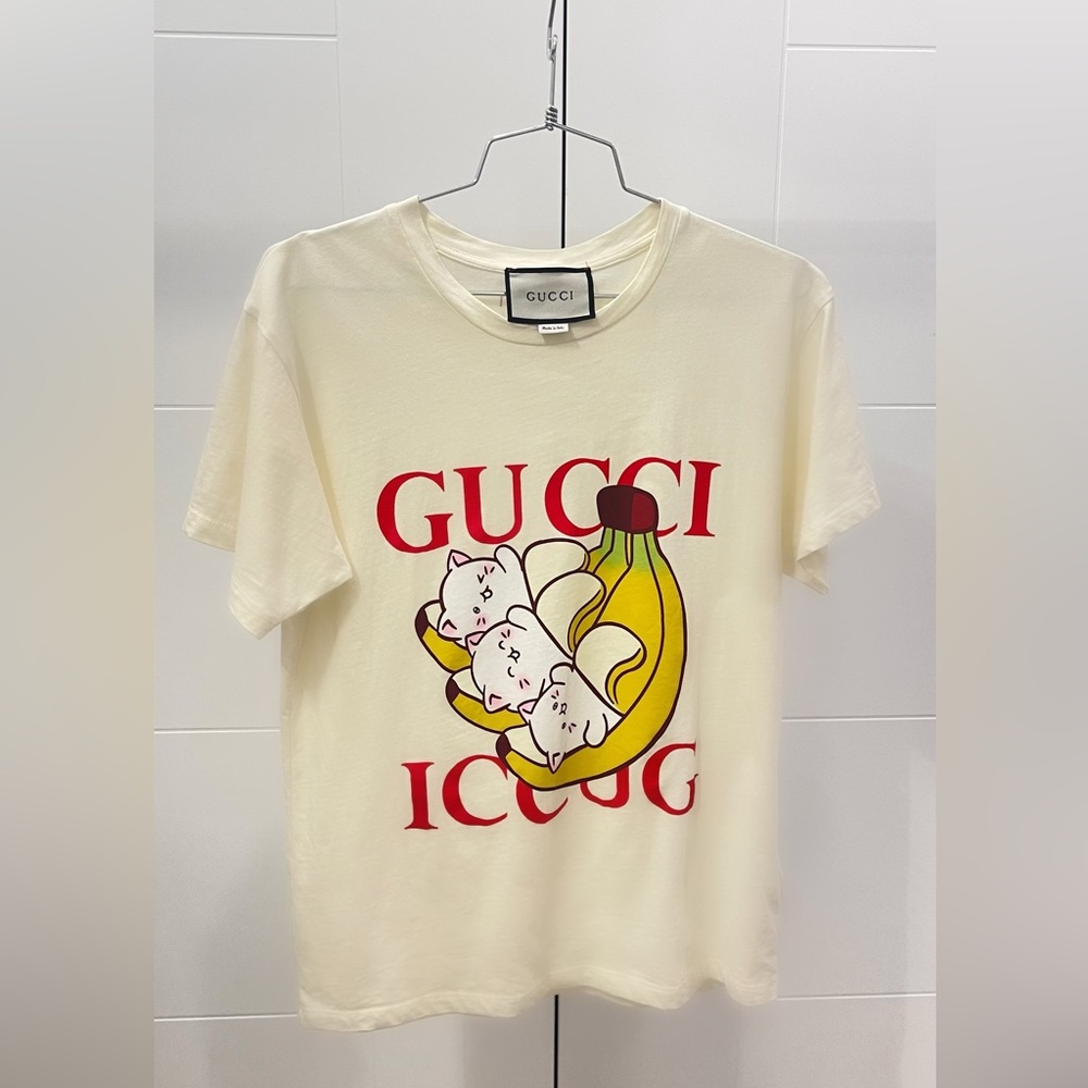 Gucci Bananya Cream Graphic T-Shirt Size S